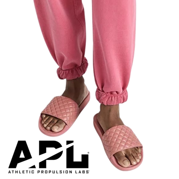 New!! APL: Athletic Propulsion Labs - Women's Lusso Slides, Cedar, Pink, Size 8 - Picture 1 of 7